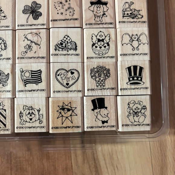 Stampin Up Year Round Fun 28pc Rubber Stamp Set Small Holiday Stamps plus 2 - Picture 5 of 6